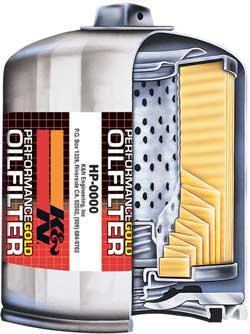 K&N Honda / Kawasaki / Yamaha / Polaris / Victory 2.688in OD x 3.344in H Oil Filter - Chrome