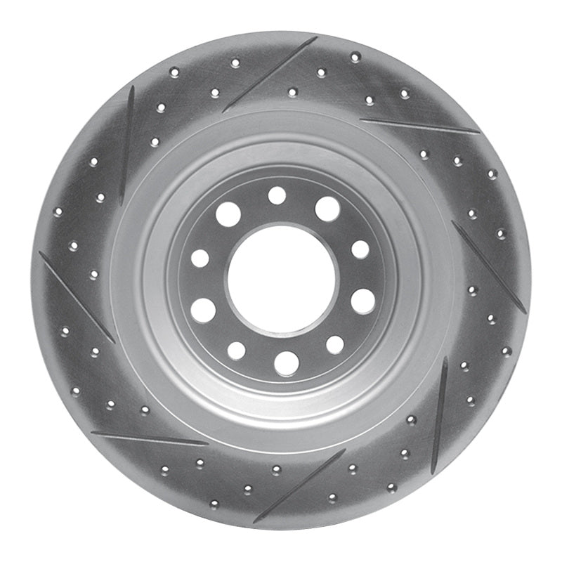R1 14-23 Jeep Cherokee Rear Right Drilled & Slotted Geo-Carbon Rotor