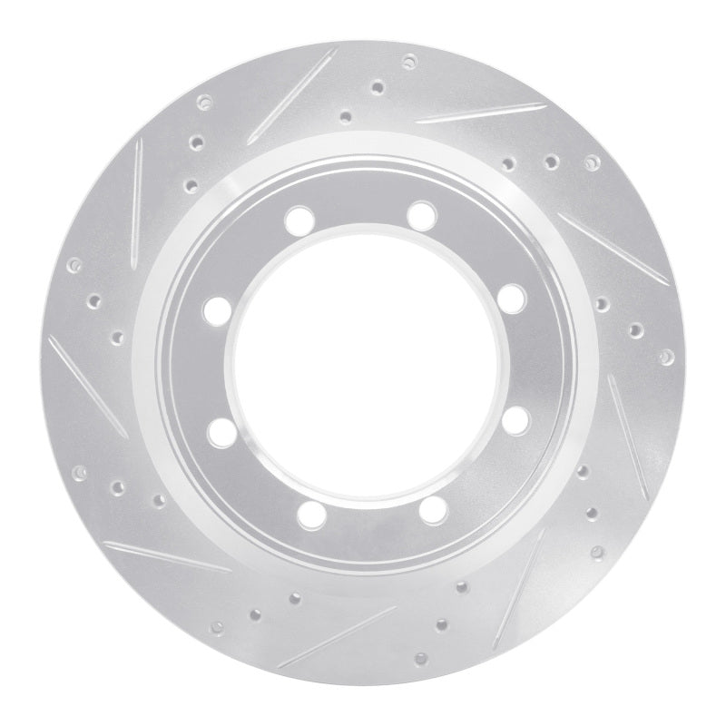 DFC 99-07 Ford E-350 Super Duty Rear Left Drilled & Slotted Silver Brake Rotor