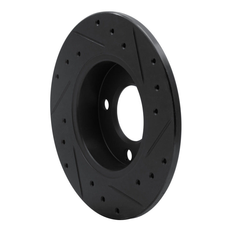 R1 86-93 Volkswagen Passat (USA/Canada) Rear Left Drilled & Slotted Black Brake Rotor