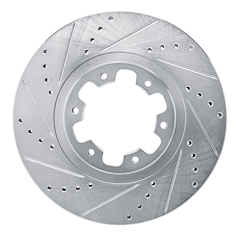 R1 98-04 Infiniti QX4 Front Left Drilled & Slotted Silver Brake Rotor