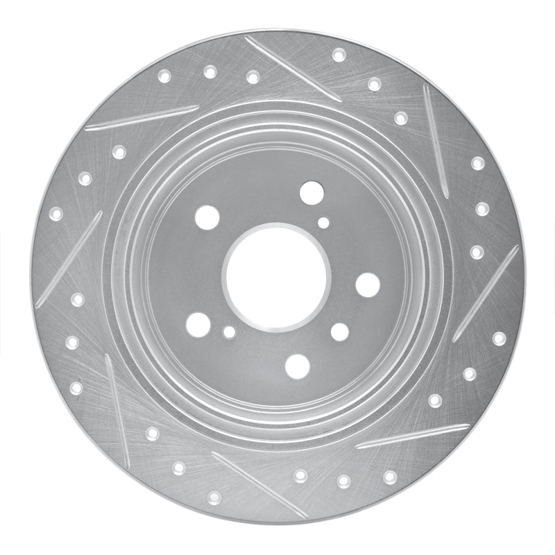 R1 95-99 Toyota Avalon Rear Left Drilled & Slotted Silver Brake Rotor