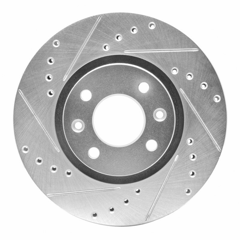 DFC 88-89 Eagle Medallion Front Left Drilled & Slotted Silver Brake Rotor