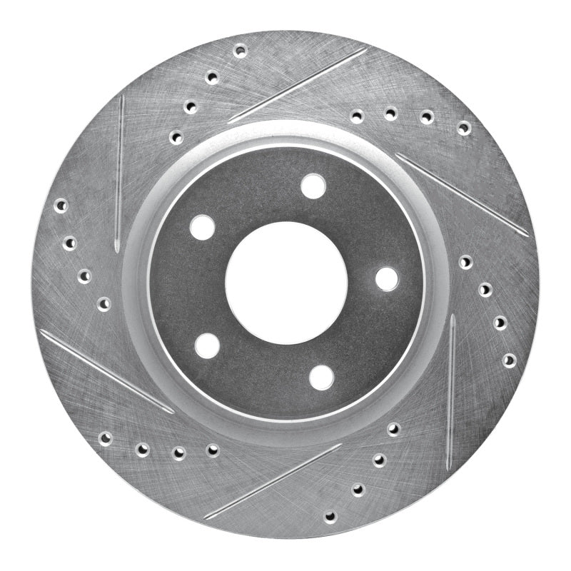 DFC 14-23 Nissan Rogue Sport Front Left Drilled & Slotted Silver Brake Rotor