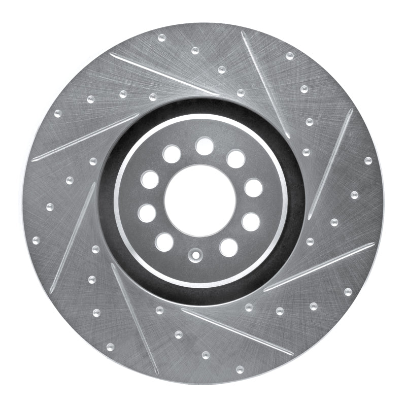 R1 04-06 Audi TT Quattro Right Front Drilled & Slotted Silver Brake Rotor