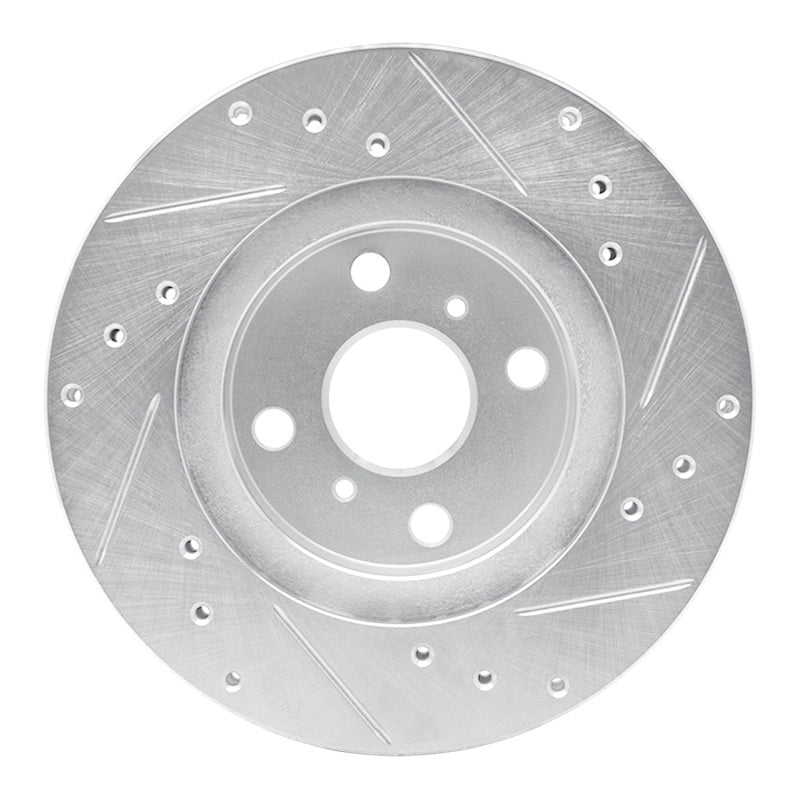 DFC 87-92 Geo Prizm Front Left Drilled & Slotted Silver Brake Rotor
