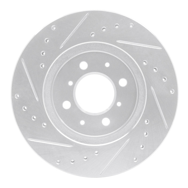 R1 88-91 Honda Accord Coupe Front Right Drilled & Slotted Silver Brake Rotor