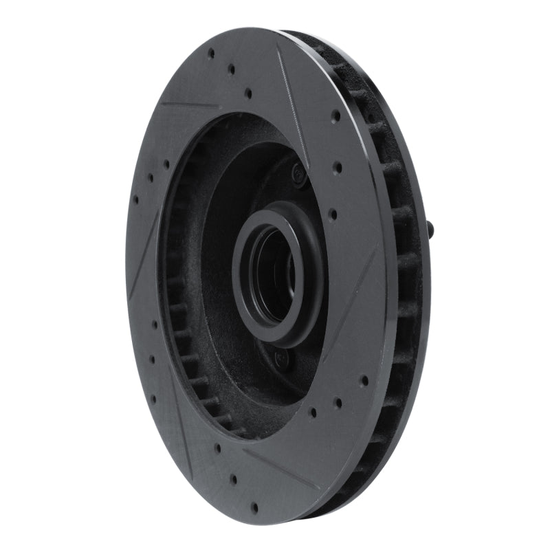 R1 73-73 Ford Gran Torino Front Left Drilled & Slotted Black Brake Rotor