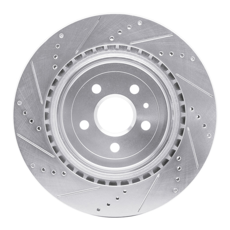 R1 09-24 Cadillac CTS Rear Right Drilled & Slotted Silver Brake Rotor