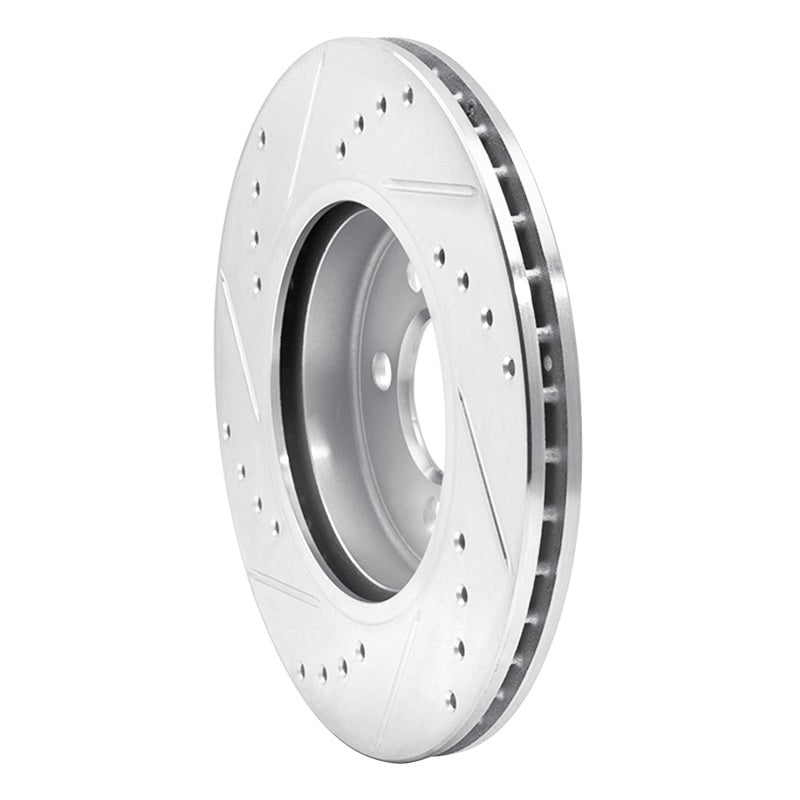 R1 07-15 Mini Cooper (Excl Clubman) Front Right Drilled & Slotted Silver Brake Rotor