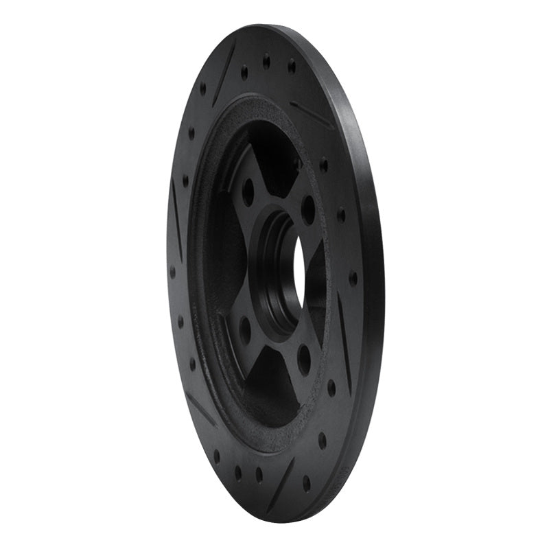 R1 86-89 Acura Integra Rear Right Drilled & Slotted Black Brake Rotor