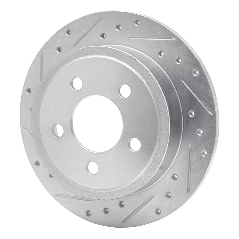 R1 03-07 Jeep TJ (Canada - See Wrangler for US) Rear Left Drilled & Slotted Silver Brake Rotor