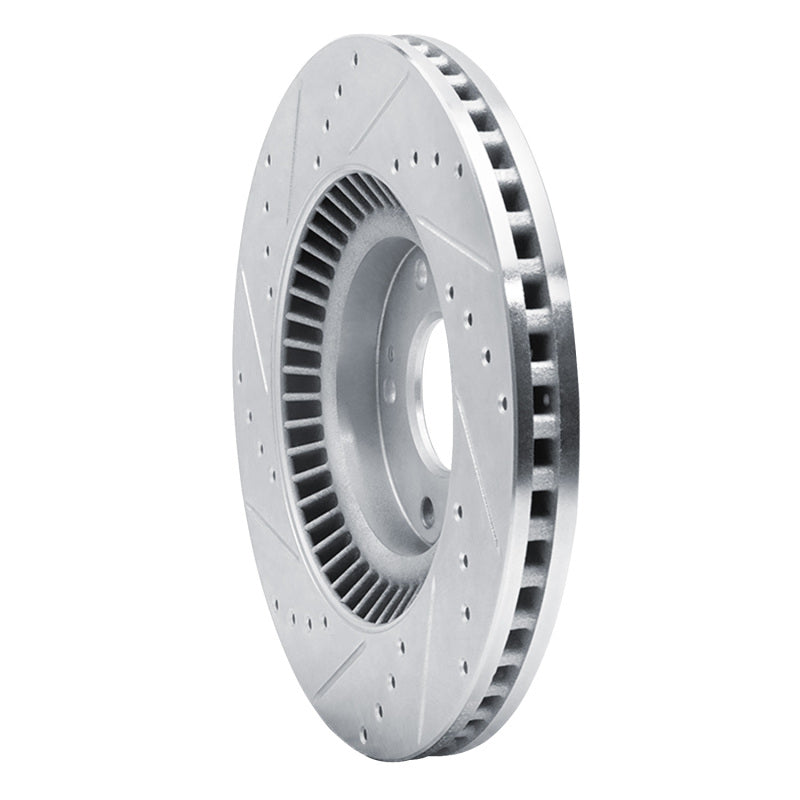 R1 15-20 Kia SORENTO Front Right Drilled & Slotted Silver Brake Rotor