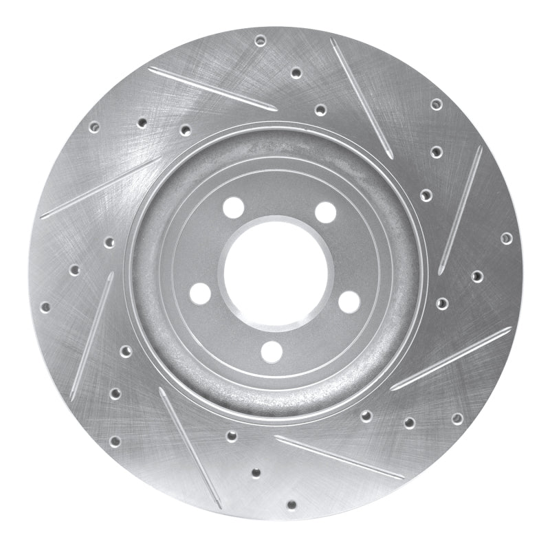DFC 06-10 Jaguar XK Front Left Drilled & Slotted Silver Brake Rotor