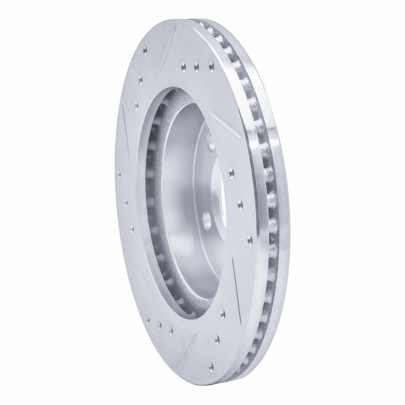 R1 98-00 Chrysler LHS Front Right Drilled & Slotted Silver Brake Rotor