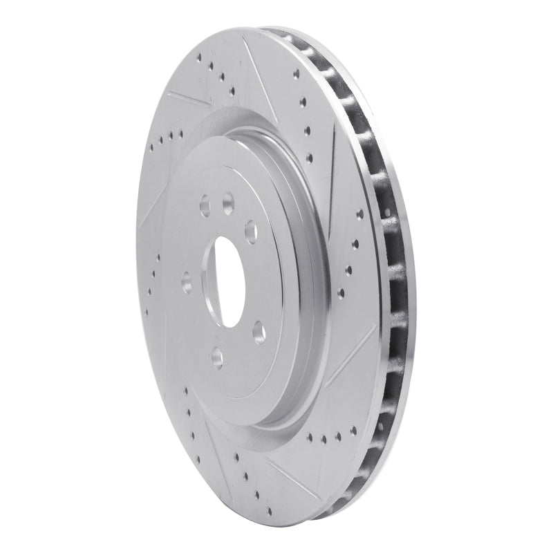 R1 09-24 Cadillac CTS Rear Right Drilled & Slotted Silver Brake Rotor