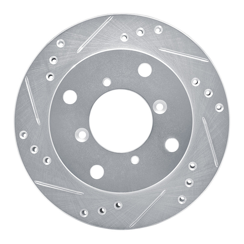 R1 89-01 Chevrolet Metro Front Left Drilled & Slotted Silver Brake Rotor