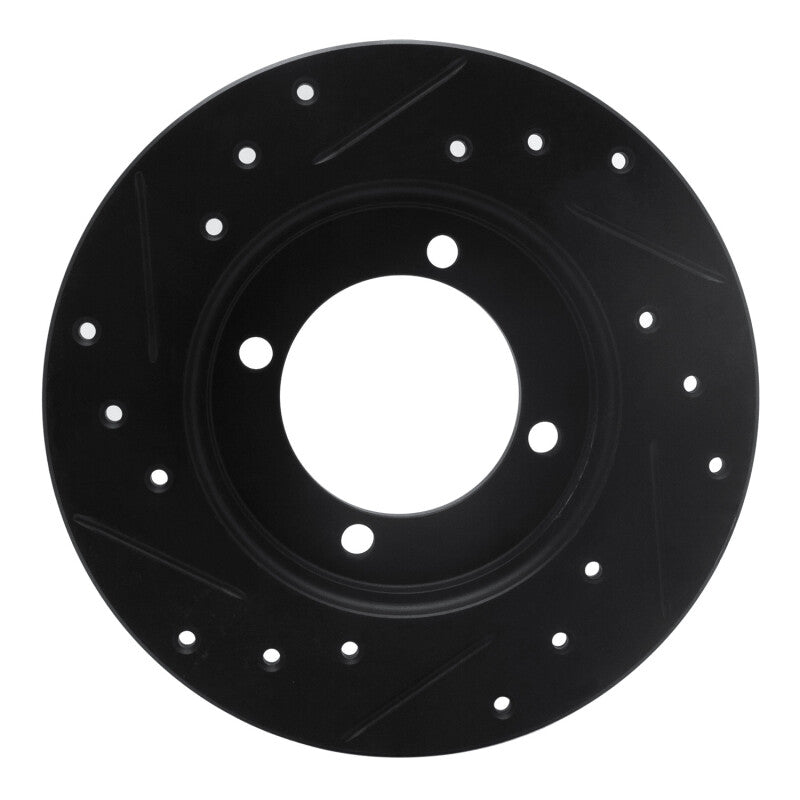 R1 88-93 Ford Festiva Front Right Drilled & Slotted Black Brake Rotor