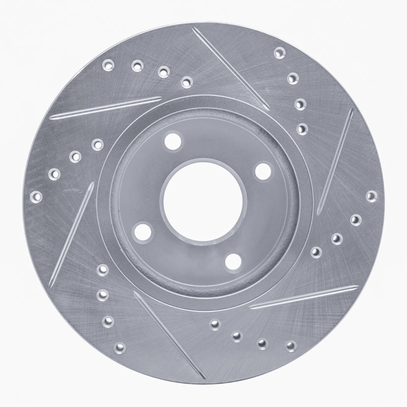 R1 14-23 Ford Fiesta (USA/Canada) Front Left Drilled & Slotted Silver Brake Rotor