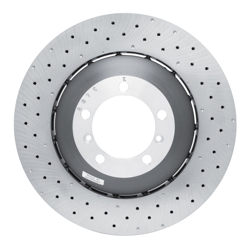 R1 10-11 Porsche 911 Right Front Drilled Carbon Alloy GeoMET Rotor