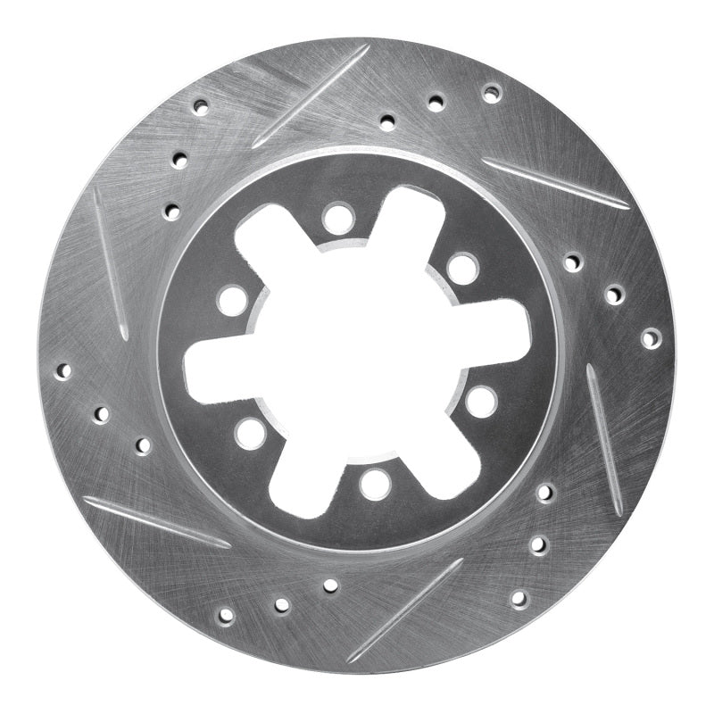 DFC 85-97 Nissan Pickup Hardbody Front Left Drilled & Slotted Silver Brake Rotor