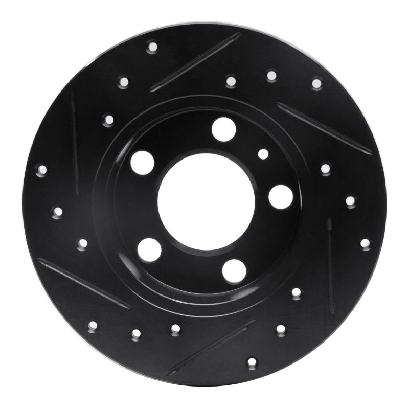 R1 98-24 Audi A1 (Mexico) Rear Left Drilled & Slotted Black Brake Rotor