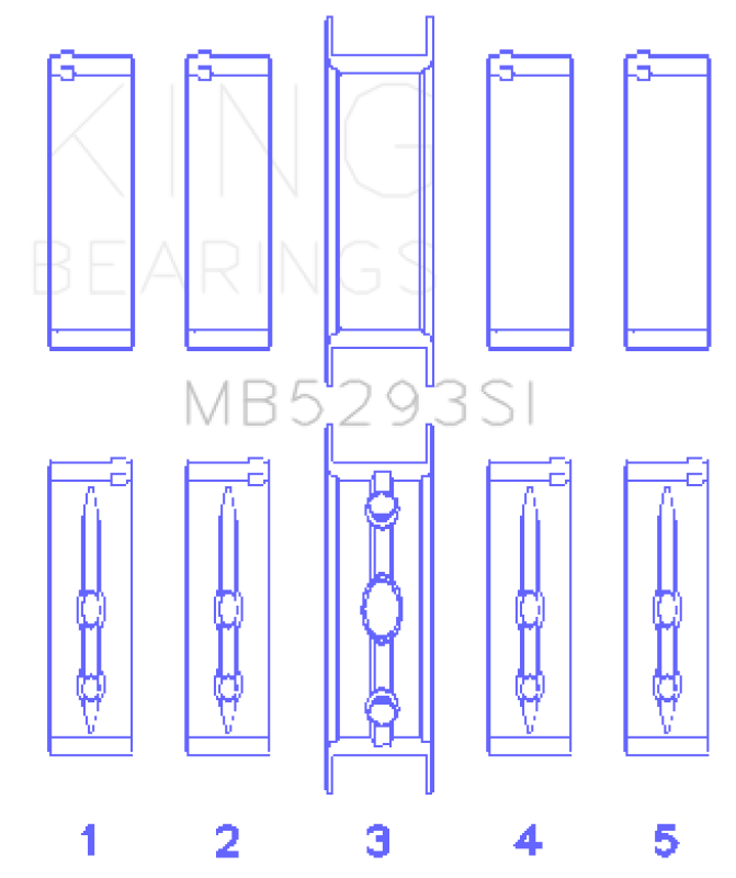 King GM 294/325/345/364CI 4.8/5.3/5.7/6.0L L20/LS1/LS2/LS4/LS6 (Size 020) Main Bearing Set