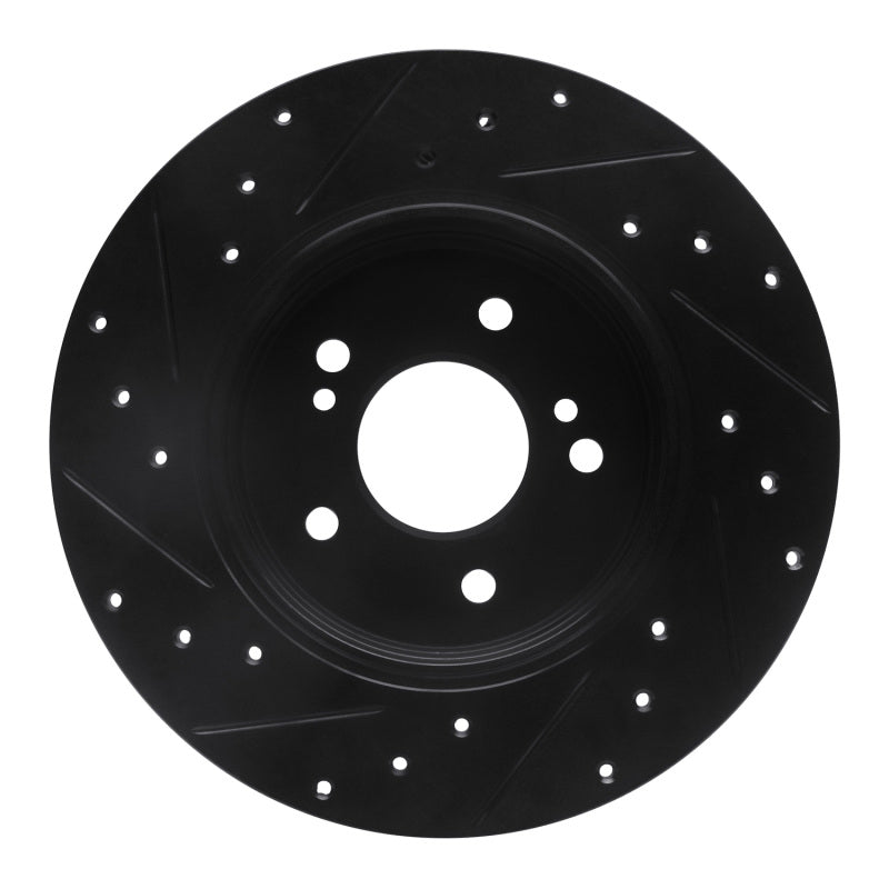 R1 96-98 Mercedes-Benz SL320 Rear Right Drilled & Slotted Black Brake Rotor