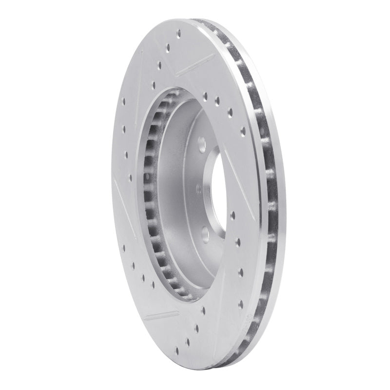 R1 84-85 Dodge Caravan Front Right Drilled & Slotted Silver Brake Rotor
