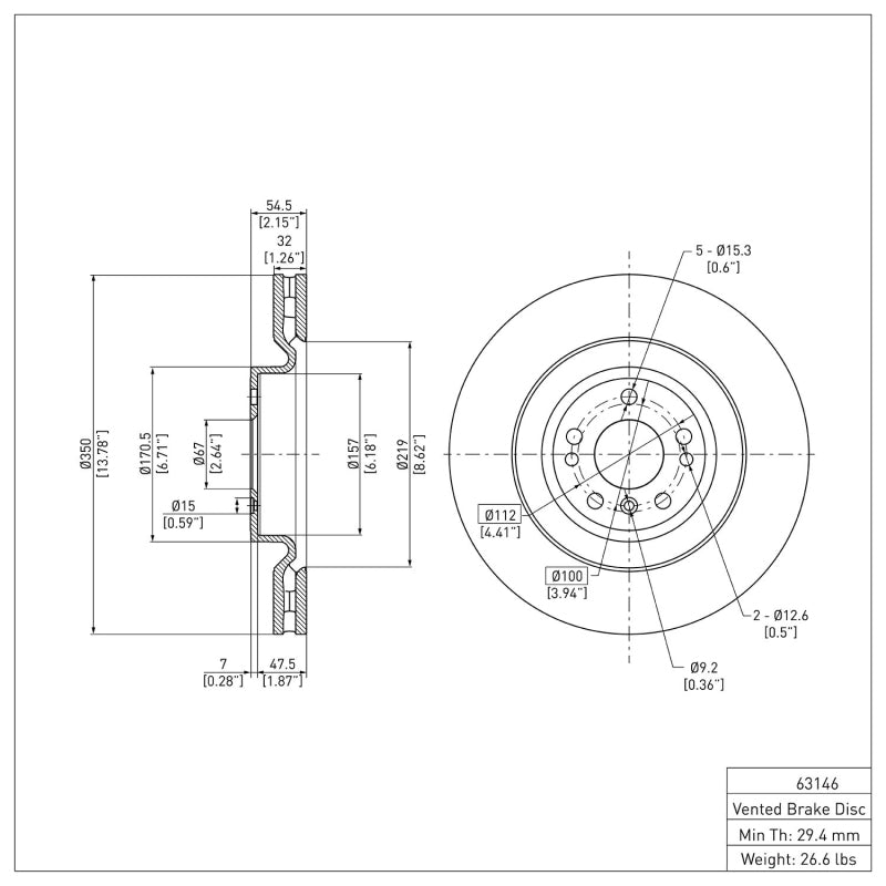 R1 13-19 Mercedes-Benz GL350 Front Brake Rotor