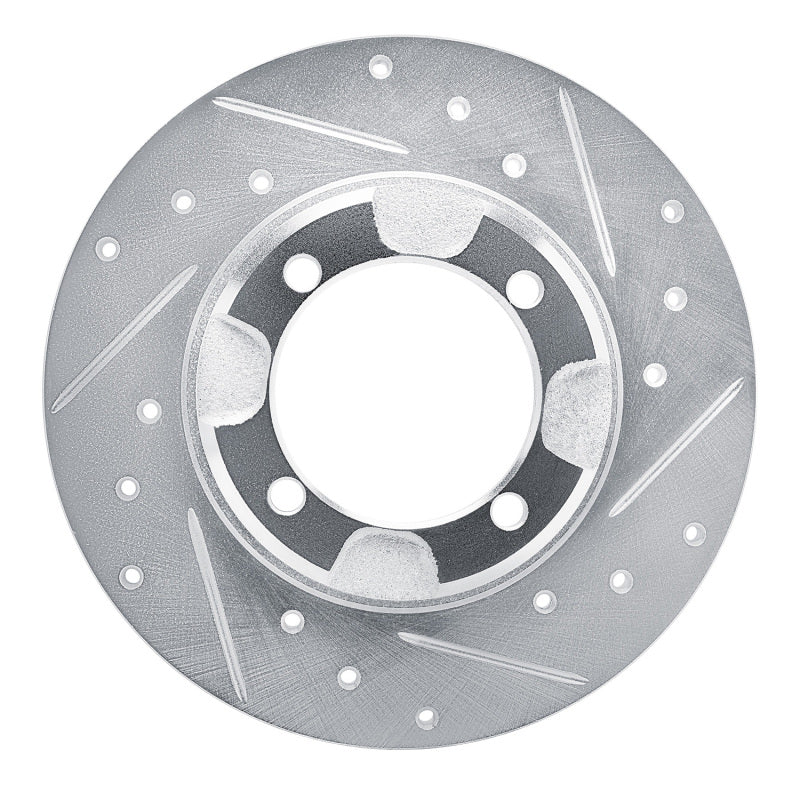DFC 85-91 Dodge Colt Front Right Drilled & Slotted Silver Brake Rotor
