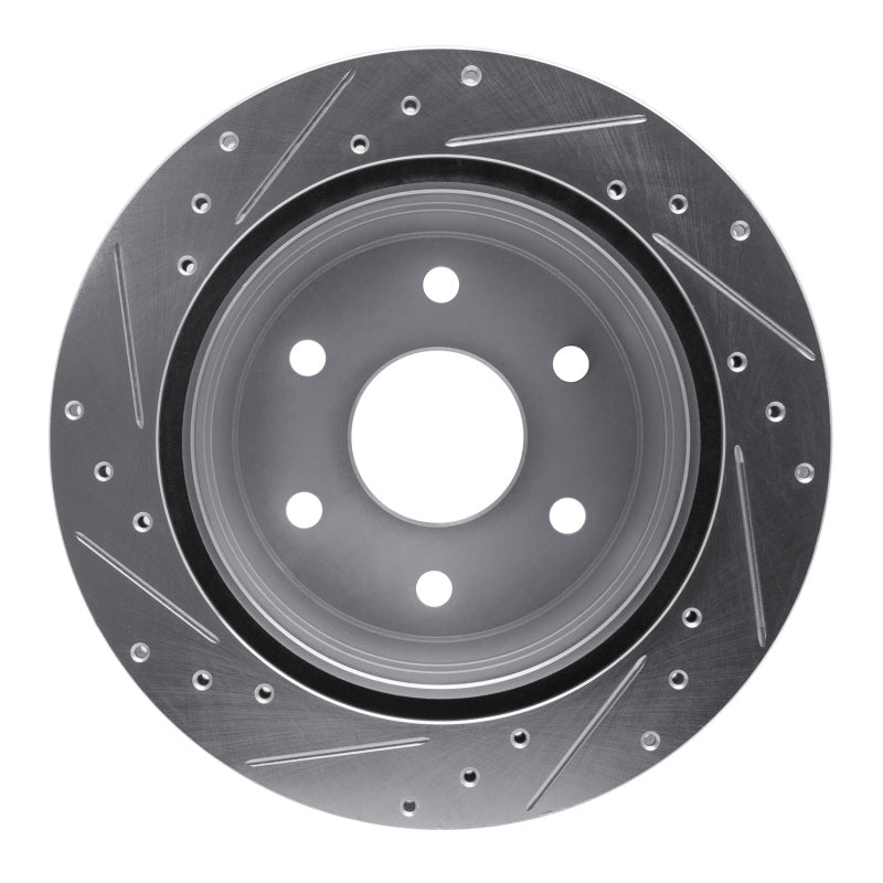 DFC 00-14 Cadillac Escalade EXT Rear Right Drilled & Slotted Silver Brake Rotor