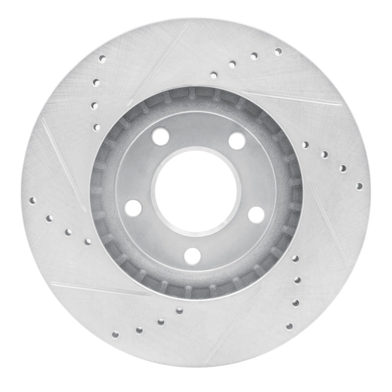 R1 07-08 Ford Edge Front Right Drilled & Slotted Silver Brake Rotor