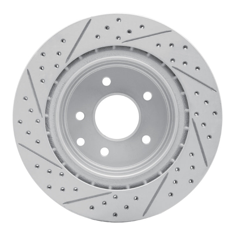 R1 05-25 Infiniti EX37 Rear Right Drilled & Slotted Geo-Carbon Rotor
