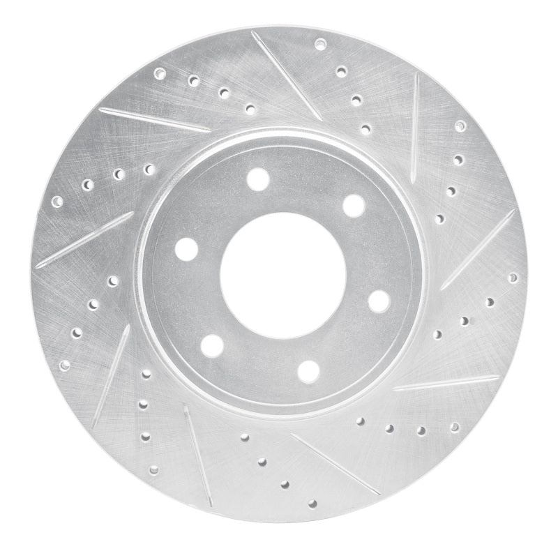 R1 06-09 Chevrolet Trailblazer Front Right Drilled & Slotted Silver Brake Rotor