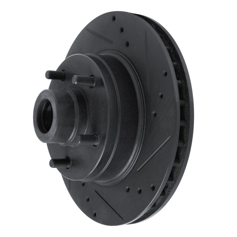 R1 73-73 Ford Country Squire Front Right Drilled & Slotted Black Brake Rotor