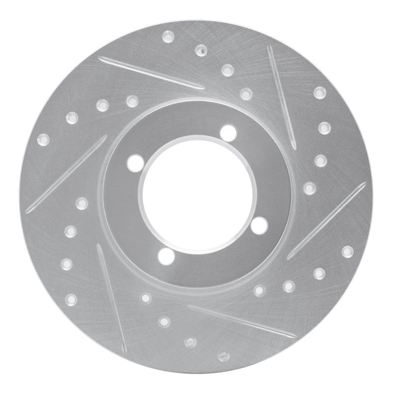 R1 74-79 Lotus Elite Front Right Drilled & Slotted Silver Brake Rotor