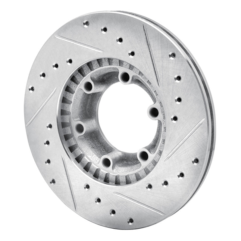 DFC 81-87 Mitsubishi Raider Front Left Drilled & Slotted Silver Brake Rotor