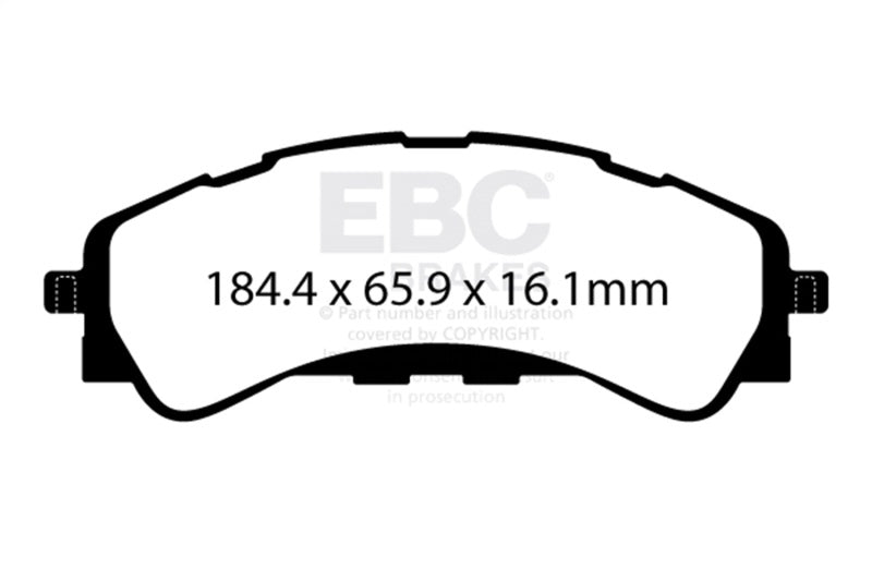 EBC 2019+ Ford Ranger 2WD 2.3T Greenstuff Front Brake Pads