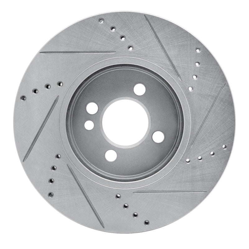 R1 07-15 Mini Cooper (Excl Clubman) Front Left Drilled & Slotted Silver Brake Rotor