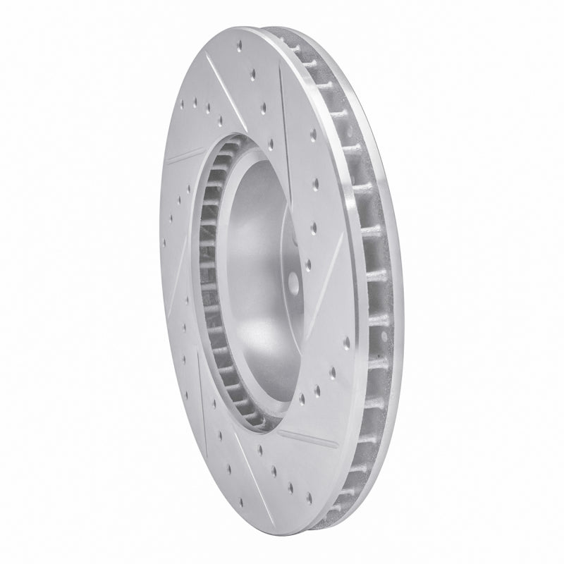 R1 85-91 Mercedes-Benz 300SD Front Left Drilled & Slotted Silver Brake Rotor