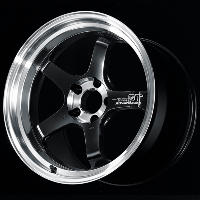 Advan GT Beyond-R 18X8.5 / +45 Offset / 5x100 BC / 63mm Bore / Diamond Cut and Dark Platinum Black