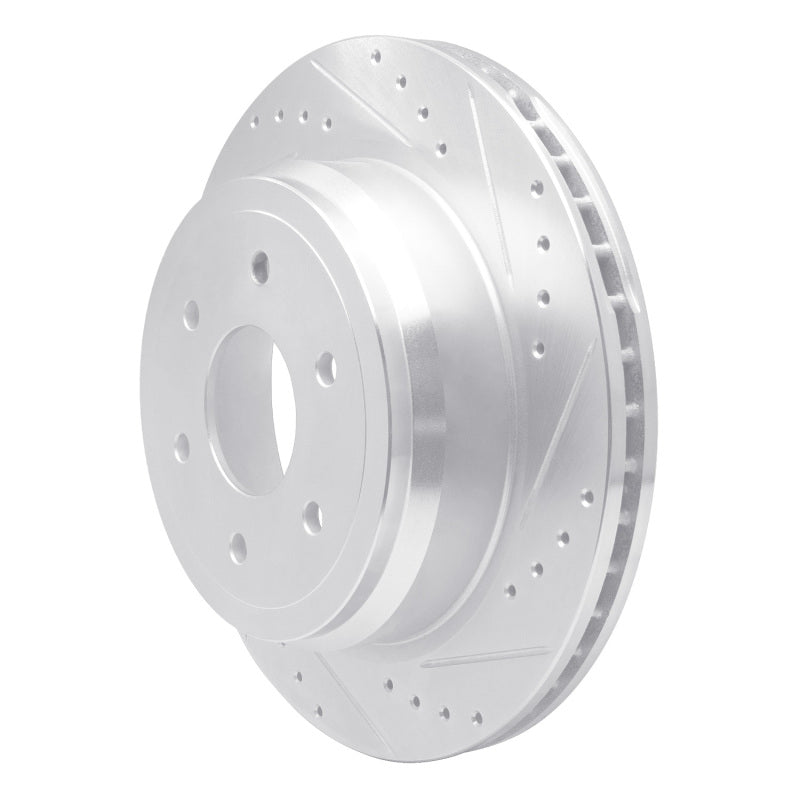 DFC 16-24 Nissan Titan XD Rear Right Drilled & Slotted Silver Brake Rotor