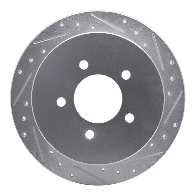 R1 97-04 Ford F-150 4WD Rear Right Drilled & Slotted Silver Brake Rotor