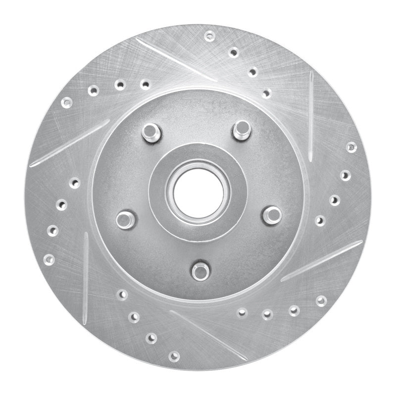 R1 79-91 Ford LTD Crown Victoria Front Right Drilled & Slotted Silver Brake Rotor