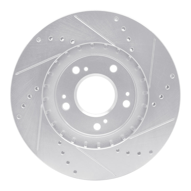R1 04-11 Mitsubishi Grandis (Mexico) Front Left Drilled & Slotted Silver Brake Rotor