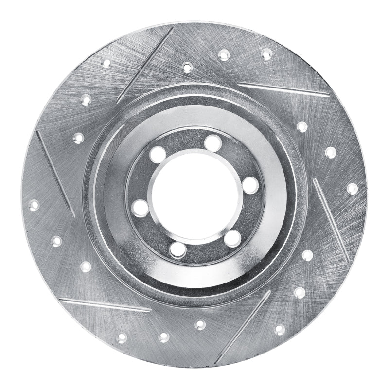 R1 81-89 Alfa Romeo GTV-6 Rear Left Drilled & Slotted Silver Brake Rotor