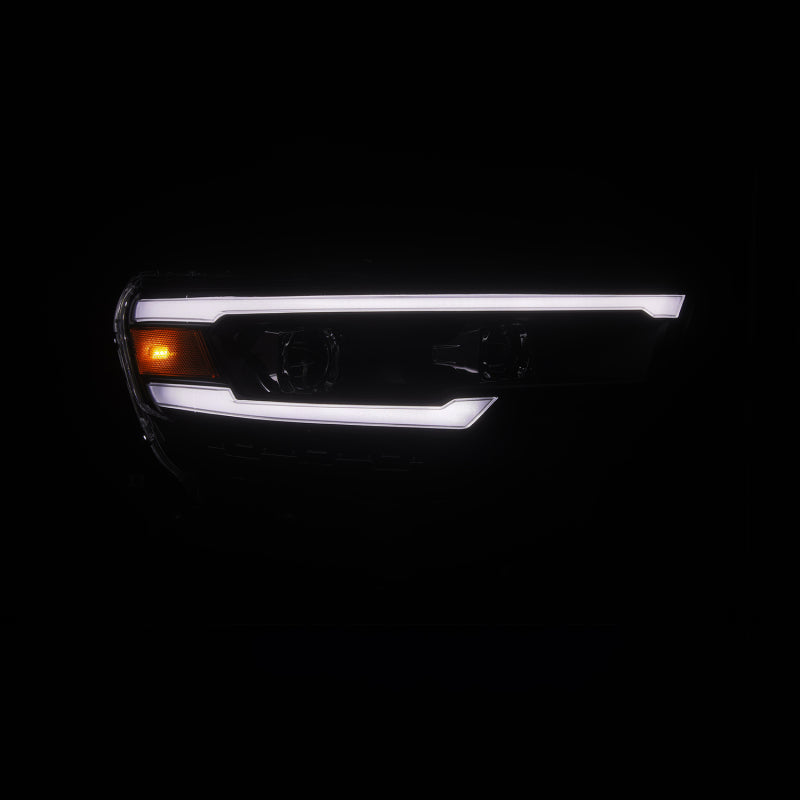 AlphaRex 25-26 Dodge Ram 1500 Luxx LED Proj Headlights -Black w/Activ Lit/ Seq Signal/Switchbk DRL