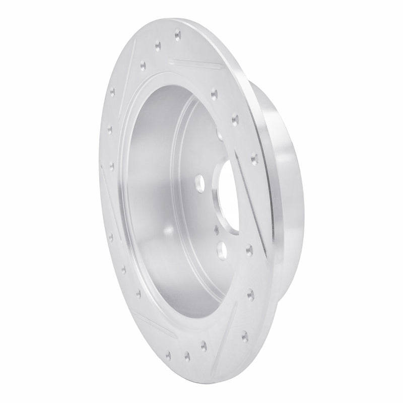 R1 00-10 Pontiac Vibe Rear Right Drilled & Slotted Silver Brake Rotor