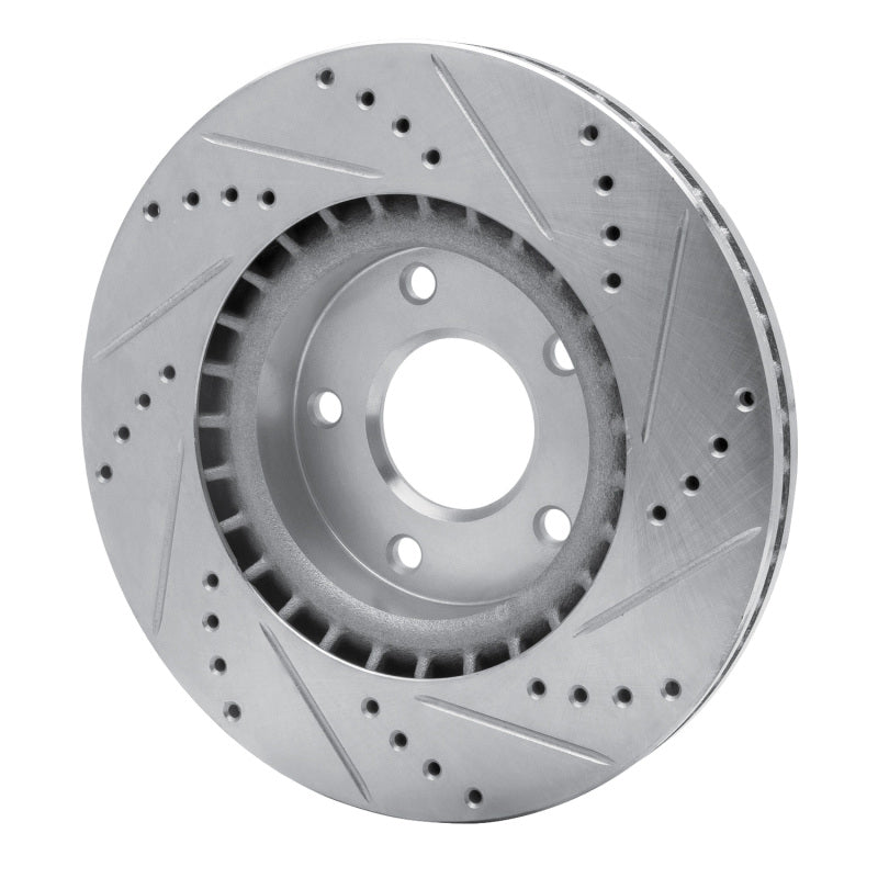 R1 82-85 Mercedes-Benz 500SEC Front Left Drilled & Slotted Silver Brake Rotor